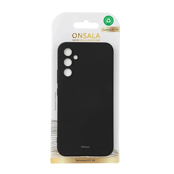 Onsala telefonetui til Galaxy A35 5G Silicone Feeling - Sort Svart