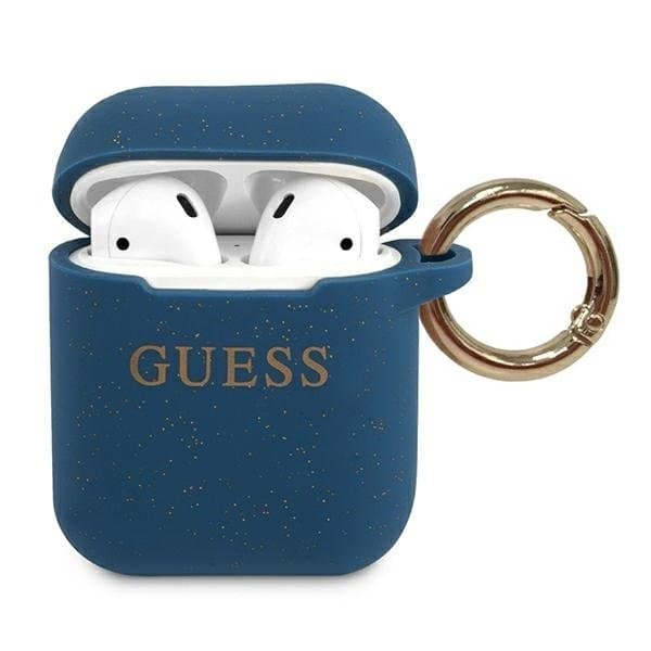Guess Skal AirPods Silicone Glitter - Blå Blå