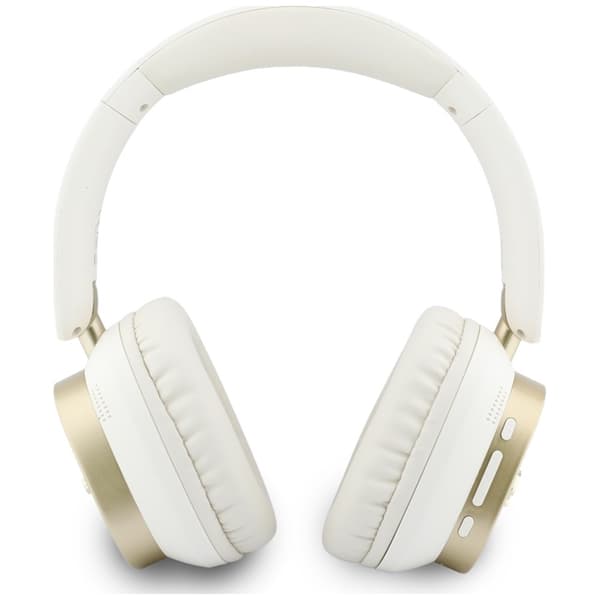 Guess On-Ear Hörlurar Bluetooth ENC Rectangle Metal Script - Vit