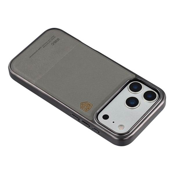 KIGC Mobilskal till iPhone 17 Pro Electroplating PC + TPU + PU - Grå Grå