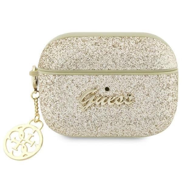 Guess Airpods Pro 2 Skal Glitter Flake 4G Charm - Guld Guld