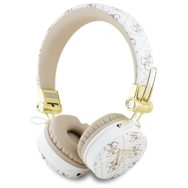 Guess Bluetooth On-Ear ENC Hörlurar 4G Triangle Round Shape Vit