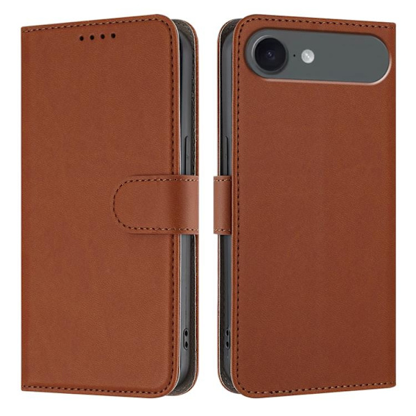 iPhone Air Konstläder Plånboksfodral Solid Color - Kaffe Brun