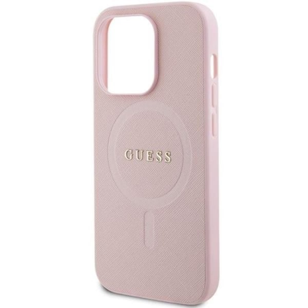 Guess iPhone 14 Pro Mobilskal Magsafe Saffiano - Rosa