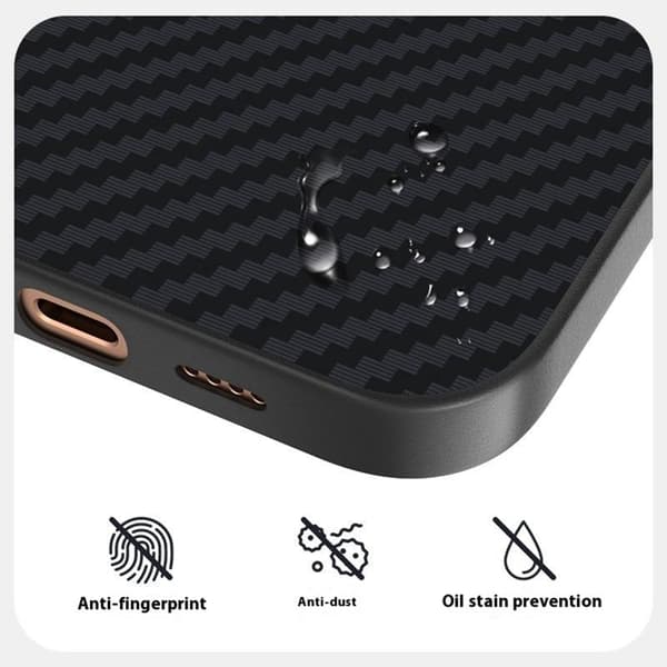 ABEEL Mobilskal till iPhone 16 MagSafe Kolfiber Svart / Blå
