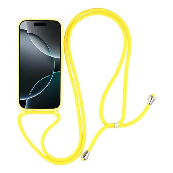 Mobilskal till iPhone 17 Pro TPU Shockproof med Lanyard - Gul Gul