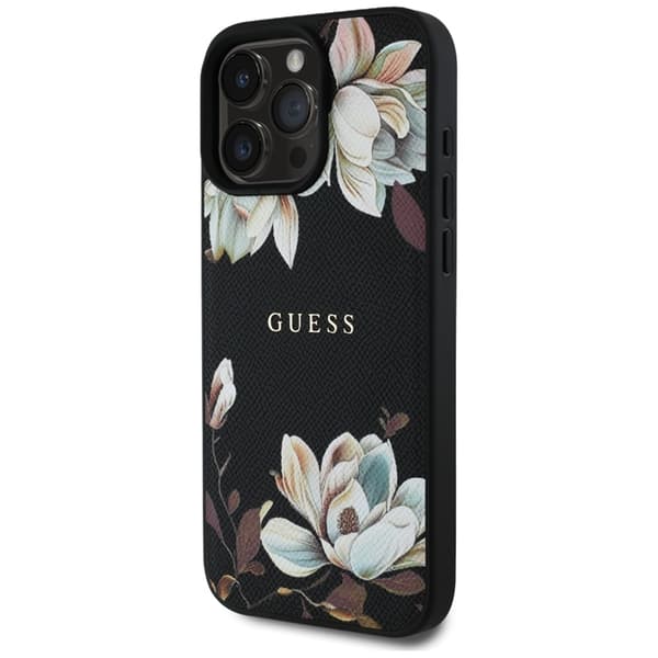 Guess Mobilskal till iPhone 16 Pro Magsafe Flower Pattern - Svart Svart