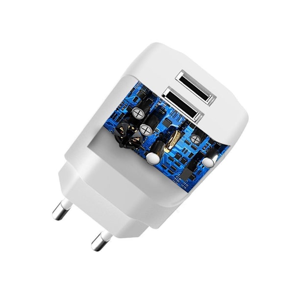 Dudao seinälaturi USB EU + Lightning kaapeli - valkoinen White