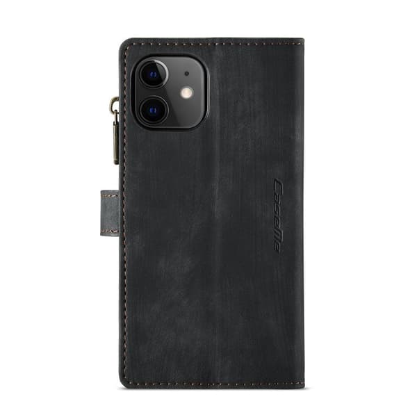 CASEME Plånboksfodral för iPhone 12 mini med rem och kortfickor - Svart