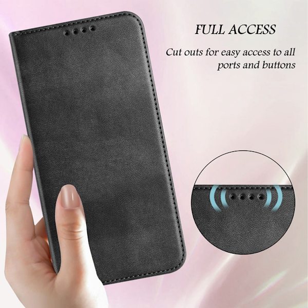 OnePlus 15 5G Plånboksfodral Retro RFID-Skydd Konstläder Svart