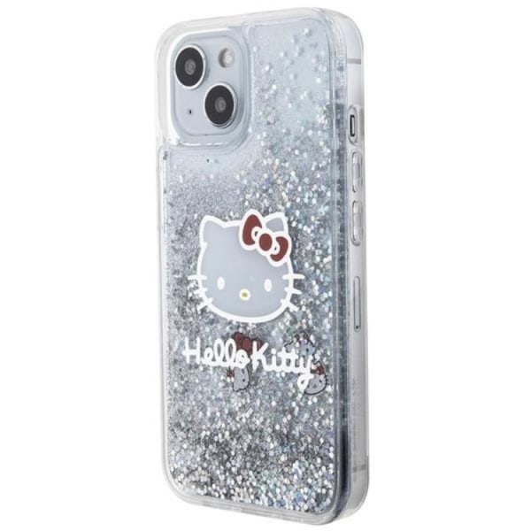 Hello Kitty iPhone 15 Mobilskal Liquid Glitter Charms