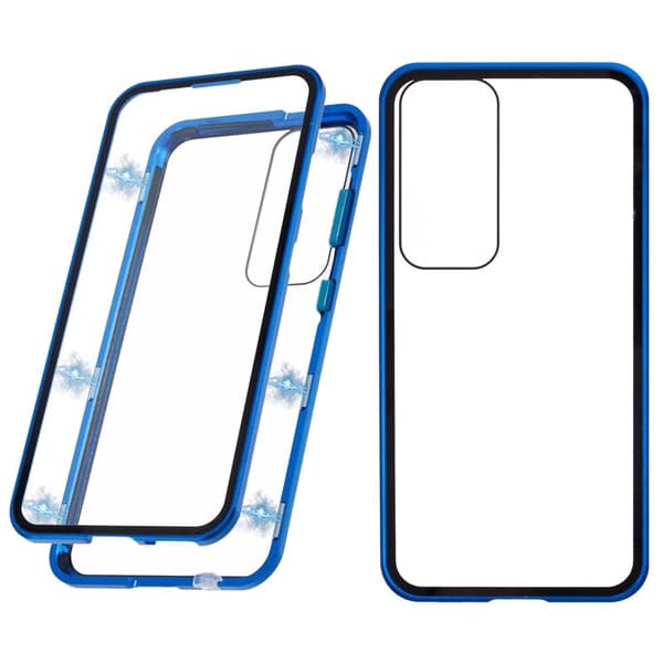 Mobilskal för Samsung Galaxy S26 Plus Dubbel-sidigt härdat glas - Blå