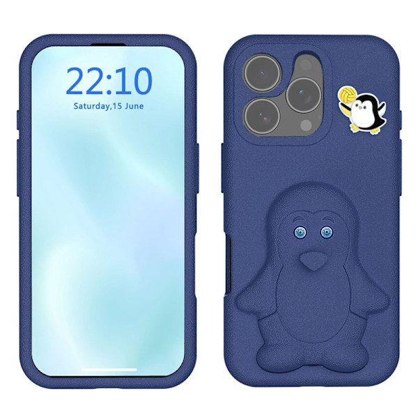 D.G Ming Mobilskal till iPhone 16 Pro Penguin Design - Shockproof EVA - Blå