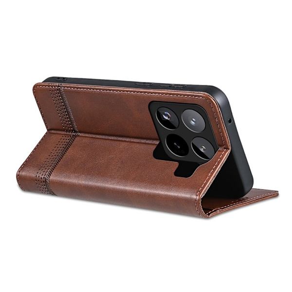 AZNS Xiaomi 15 Pro Plånboksfodral Konstläder - Brun