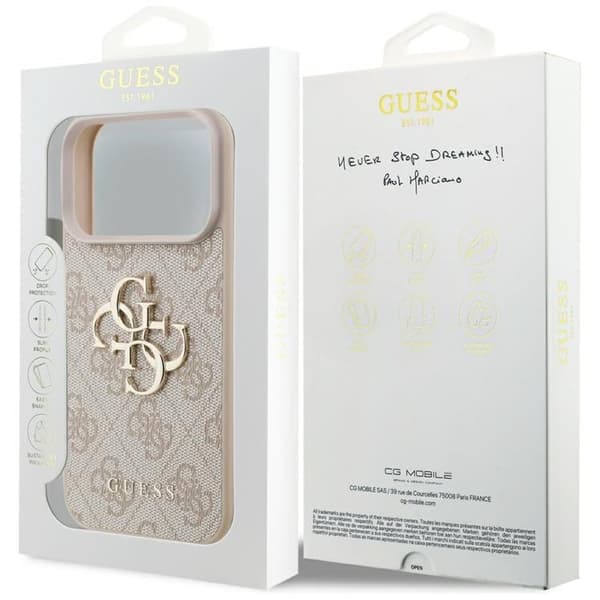 Guess Mobilskal till iPhone 17 Pro 4G Big Logo - Rosa Rosa