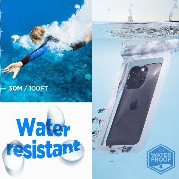 Spigen Vattentätt Universalt Mobilfodral - Aqua Blå