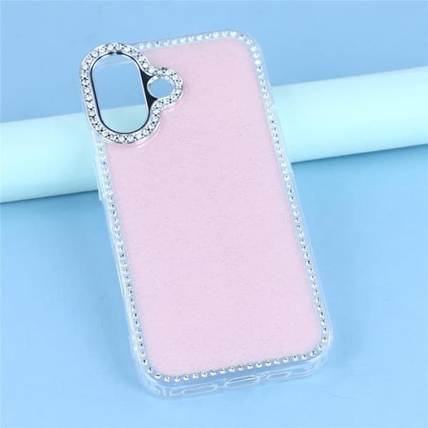 Mobilskal till iPhone 17 Rhinestone Edge - Glitter Ljusrosa Rosa