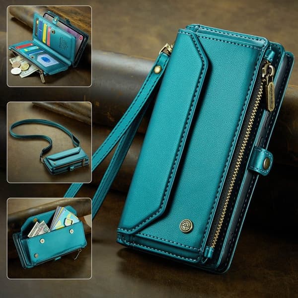 CASEME Plånboksfodral Konstläder för Samsung Galaxy A36 5G - Grön