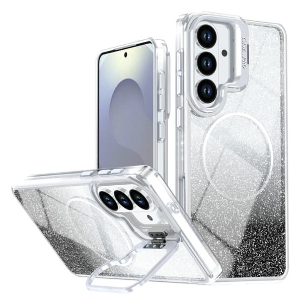 Mobilskal för Samsung Galaxy S26 Plus Magnetiskt Glitter Shockproof TPU - Svart