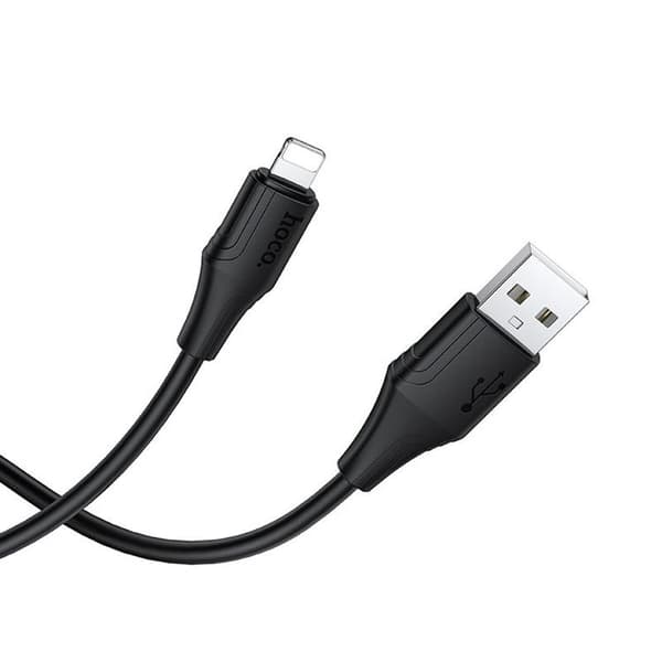 HOCO USB-A til Lightning Kabel 2.4A 1m Silikone X124 - Sort Svart