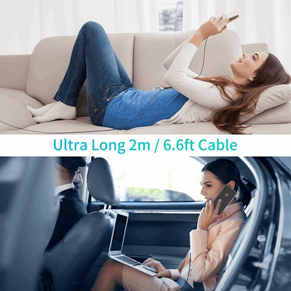 Choetech USB-C till Lightning kabel MFi 480Mb/s 3A 2m Svart
