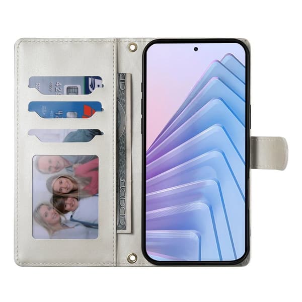 Plånboksfodral för Samsung Galaxy S26 Plus Konstläder Stativ - Beige