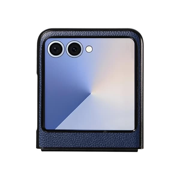 Mobilskal till Galaxy Z Flip7 Litchi Texture Läder - Blå Blå