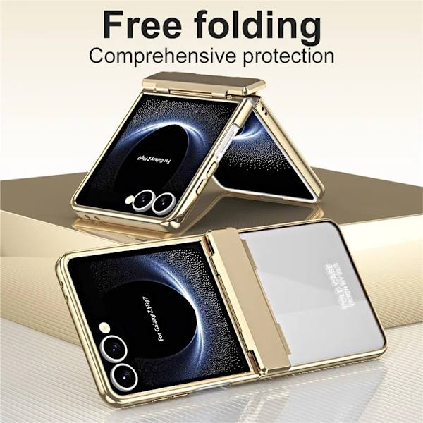 Mobilskal till Galaxy Z Flip7 Electroplating PC Folding - Guld Guld