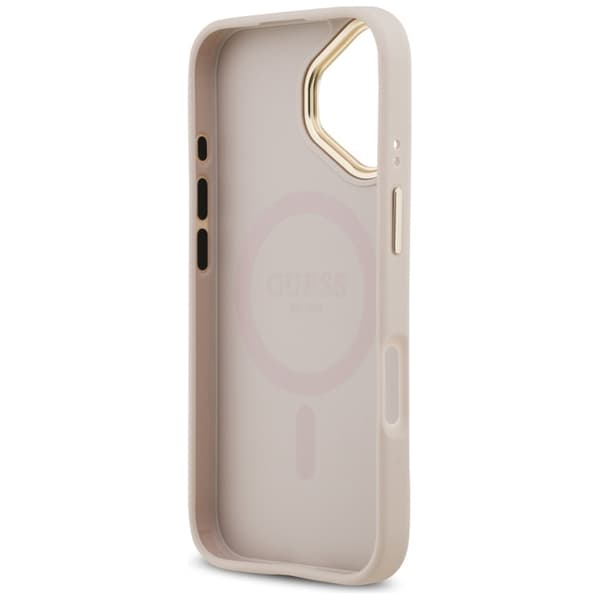 Guess Mobilskal till iPhone 17 Magsafe Grained Strass Logo - Rosa Rosa