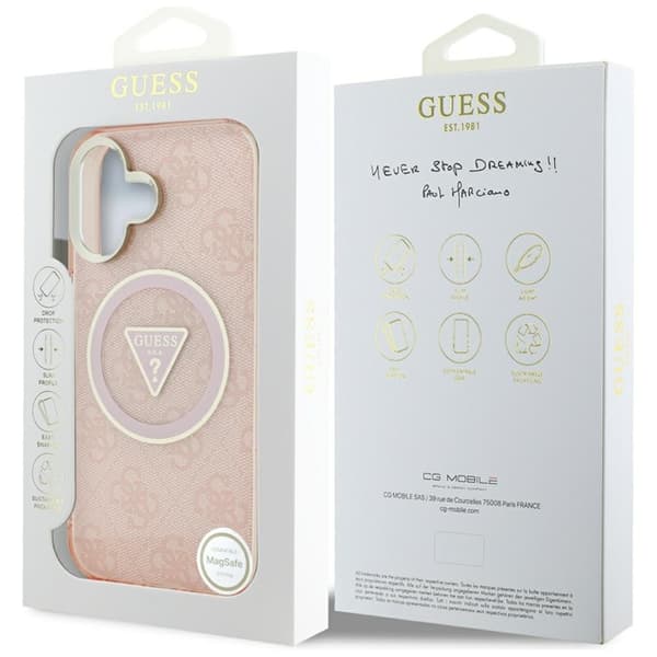 Guess Telefontaske til iPhone 16 Magsafe Glitter - Lyserød Rosa