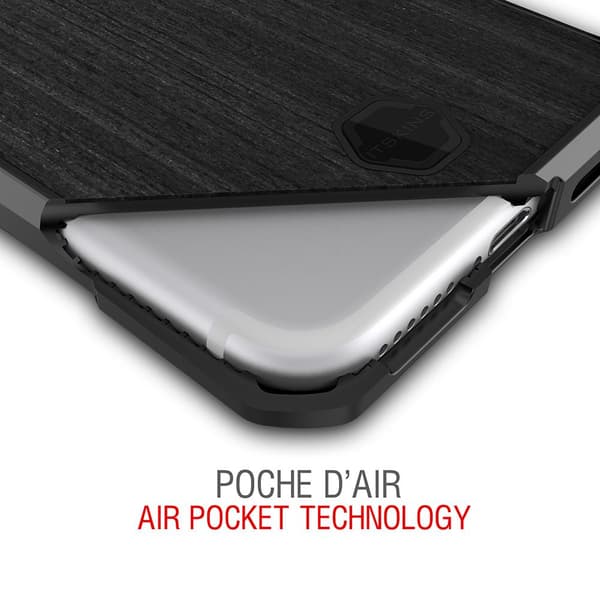 Itskins Atom DLX Cover til iPhone XS / X - Wood Sort Black