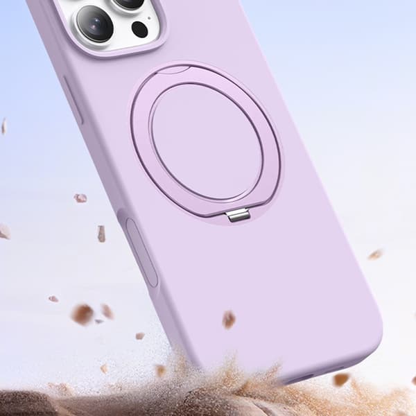 Mobilskal till iPhone 15 MagSafe Silikon Roterande Kickstand - Grön Grön