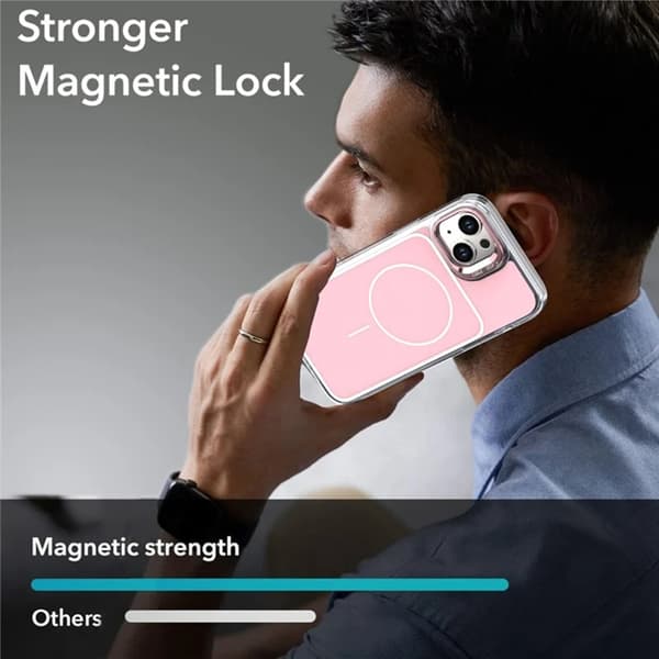 Mobilskal till iPhone 15 Plus MagSafe Lens Kickstand med Handrem - Rosa Rosa