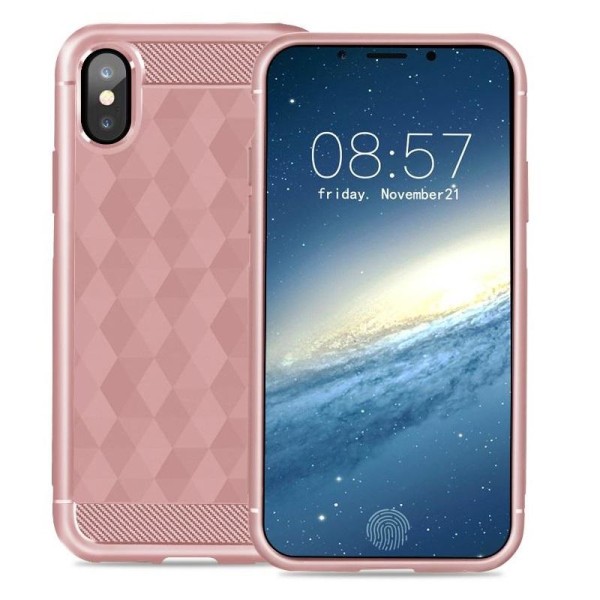 IVSO Geometrisk Hexagon Cover til iPhone XS / X - Pink Pink