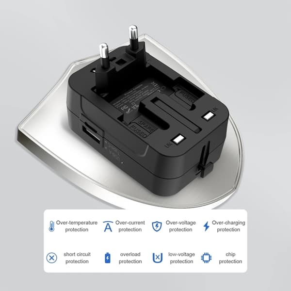 Tech-Protect Reseadapter EU/UK/US/AU TA300 - Svart Svart