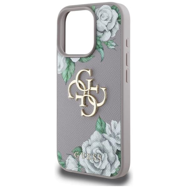 Guess Mobilskal till iPhone 16 Pro Max Grained Roses Big 4G logo