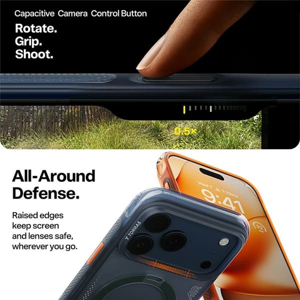 TORRAS Mobilskal till iPhone 17 Pro Max MagSafe Ostand Q3 Air - Blå Blå