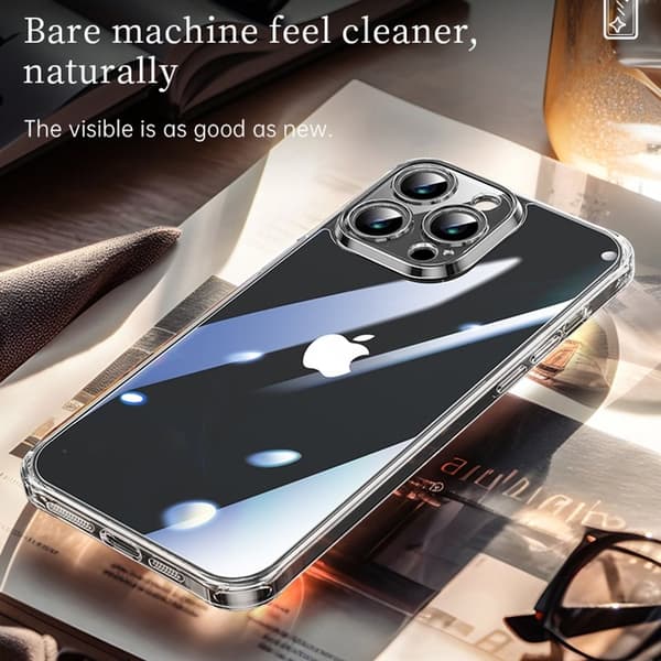 SULADA Mobilskal till iPhone 15 Pro Max TPU + Härdat Glas Transparent Blå