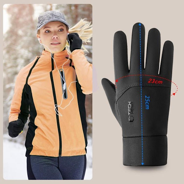 Tech-Protect WG01 Winter Touch Handsker/Handsker M - Sort Svart
