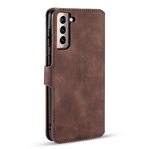 DG.MING Plånboksfodral Konstläder för Samsung Galaxy S21+ 5G - Brun