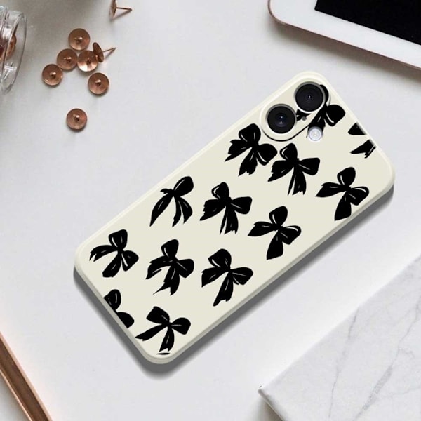 Mobilskal till iPhone 17 Bow Pattern Printing Straight - Beige Beige