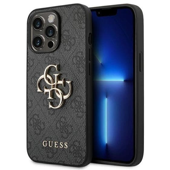 GUESS iPhone 14 Pro Skal Big Metall Logo - Grå Grå