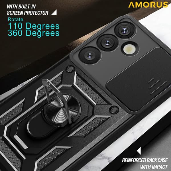 Amorus Mobilskal för Samsung Galaxy S26 Plus Kickstand PC + TPU - Blå
