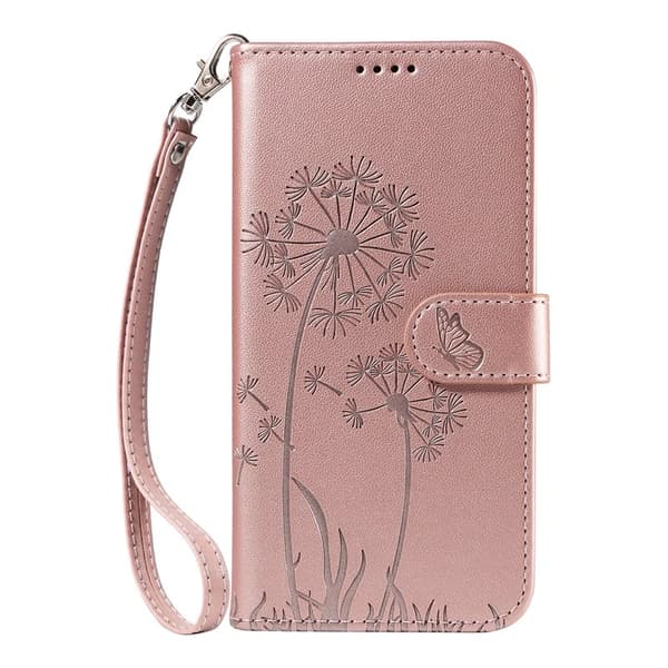 Samsung Galaxy S26+ Plånboksfodral Konstläder Dandelion - Roséguld
