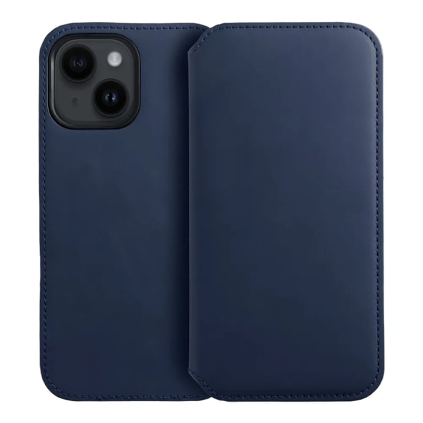 iPhone 15 Pro Wallet Cover Dual Pocket - Blå