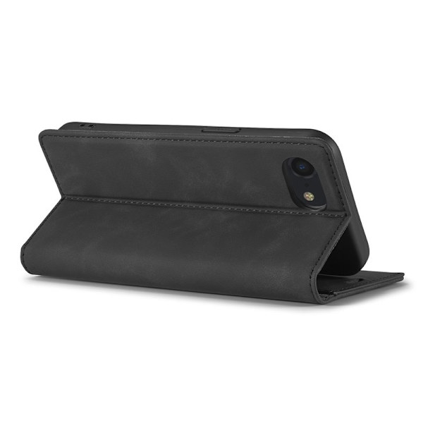 LC.IMEEKE iPhone 16e Plånboksfodral Scratch-Proof Konstläder- Svart