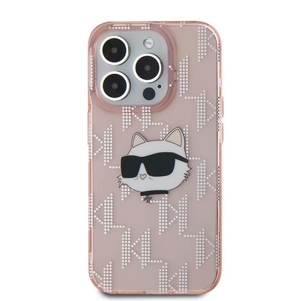 Karl Lagerfeld Mobilskal till iPhone 15 Pro IML Choupette Head - Rosa Rosa