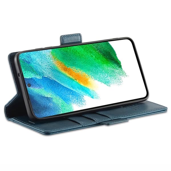 LC.IMEEKE Samsung Galaxy S22 5G Plånboksfodral Konstläder - Blå