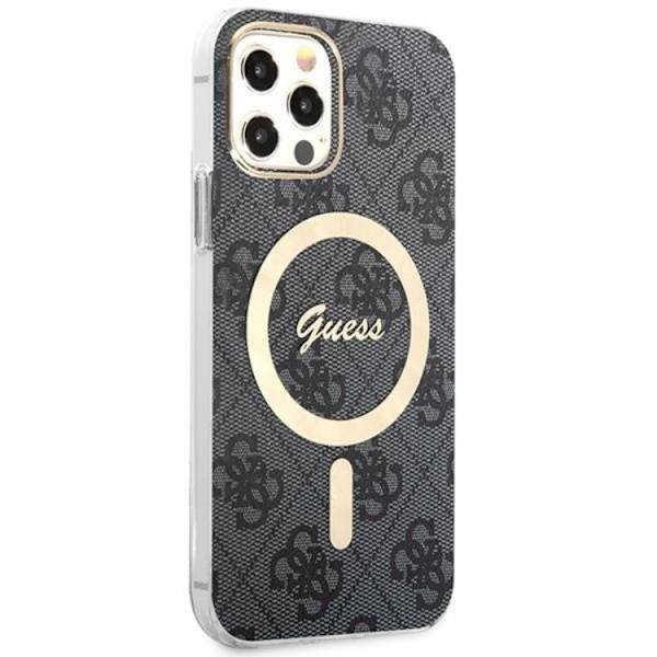 Guess iPhone 12/12 Pro Magsafe Skal Print + Trådlös Laddare - Svart Svart