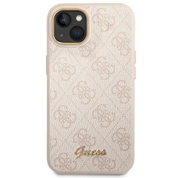 GUESS iPhone 14 Plus Skal Vintage Gold Logo - Rosa